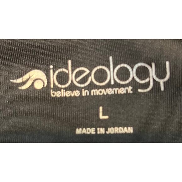 IDEOLOGY HIGH-RISE  CROPPED YOGA LEGGINGS, WOMENS, L, BLACK WITH BLUE STRIPES - Picture 10 of 12